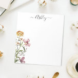 Wildblume Aquarell Bouquet #1 Personalisierter Nam Notizblock<br><div class="desc">Erhöhen Sie Ihre Notizen mit unserer Aquarell Wildblume Bouquet Notepads. Personalisieren Sie Ihre und umarmen Sie die Schönheit der Natur!</div>