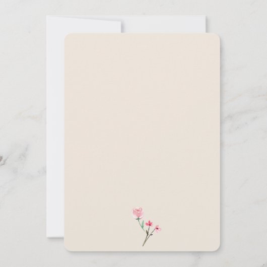 Wildblume Aquarell Floral Boho Chic Einladung (Rückseite)