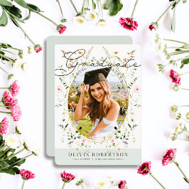 Wildblume Aquarell Foto Abschluss Einladung