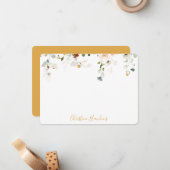 Wildblume Aquarell Hübsches Blumenmuster Personali Mitteilungskarte (Vorderseite/Rückseite Beispiel)