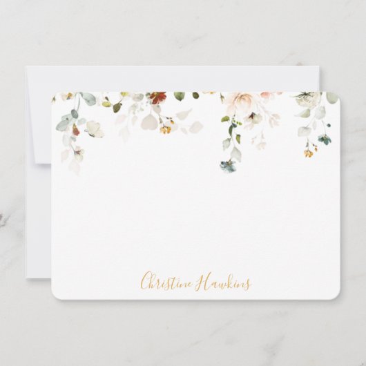 Wildblume Aquarell Hübsches Blumenmuster Personali Mitteilungskarte (Vorderseite)