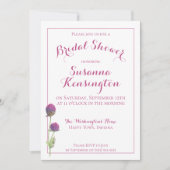 Wildblume Aquarell Rosa Brautparty Einladung (Vorderseite)