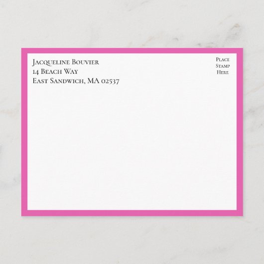 Wildblume Aquarell Rosa Brautparty Einladungspostkarte (Rückseite)