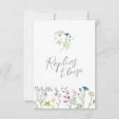 Wildblume Aquarell UAWG Hochzeit RSVP Karte (Vorderseite)