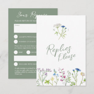 Wildblume Aquarell UAWG Hochzeit RSVP Karte