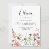 Wildblume Aquarellblume Geburtstag Einladung (Vorderseite)
