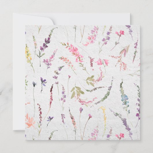 Wildblume Aquarellblume Virtual Dusche Einladung (Rückseite)