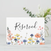 Wildblume Aquarellblumen Zeichen vorbehalten Einladung (Stehend Vorderseite)