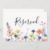 Wildblume Aquarellblumen Zeichen vorbehalten Einladung (Vorne/Hinten)