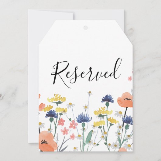 Wildblume Aquarellblumen Zeichen vorbehalten Einladung (Vorderseite)