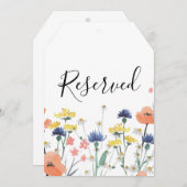 Wildblume Aquarellblumen Zeichen vorbehalten Einladung (Vorne/Hinten)