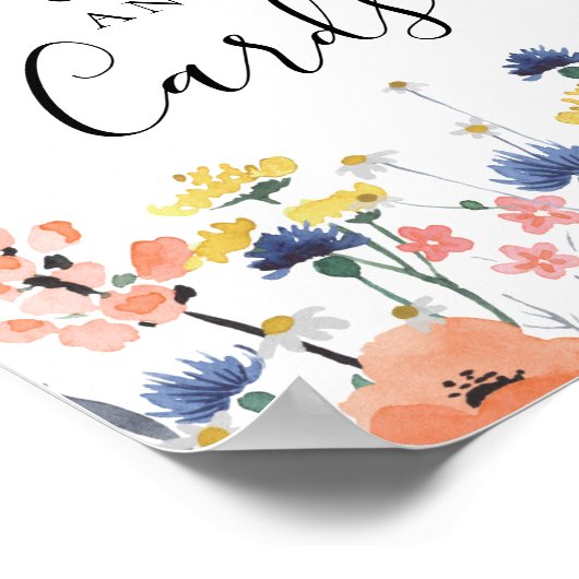 Wildblume Aquarellblütenbaby Geschenke Karte Unter Poster (Ecke)