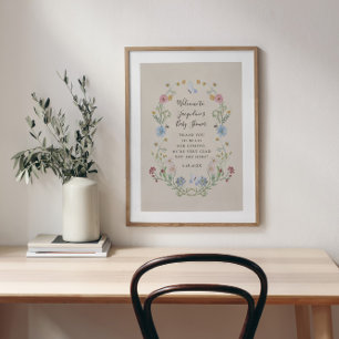 Wildblume Aquarellblütendusche Begrüßungsjause Poster