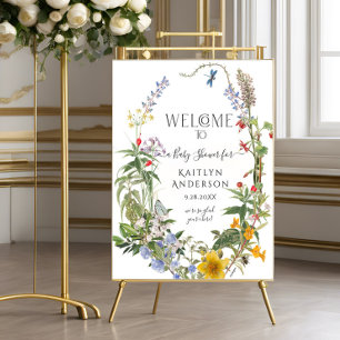 Wildblume Aquarellblütendusche Begrüßungsjause Poster