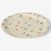 Wildblume Aquarellblütendusche Teller (Schrägansicht)