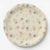Wildblume Aquarellblütendusche Teller (Vorderseite)