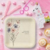 Wildblume Aquarellblütendusche Teller (Party)