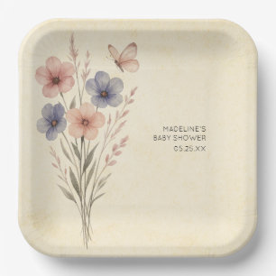 Wildblume Aquarellblütendusche Teller