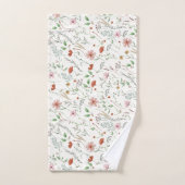 Wildblume Aquarellbogen Vintages Blumenmuster Badhandtuch Set (Handtuch)