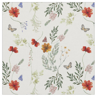 Wildblume Aquarellbogen Vintages Blumenmuster Stoff