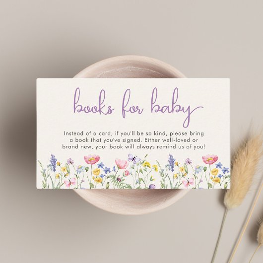 Wildblume Aquarellbücher für Kindermädchendusche Begleitkarte