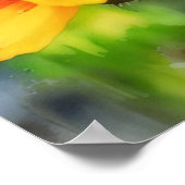 Wildblume Aquarellfarben Art Poster (Ecke)