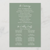 Wildblume Aquarellgrün Hochzeitsprogramm Programm (Rückseite)