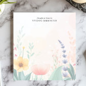 Wildblume Aquarellpastellfarben Personalisiert Notizblock