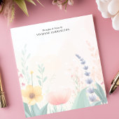 Wildblume Aquarellpastellfarben Personalisiert Notizblock