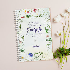 Wildblume Aquarellschrift Personalisiert Notizblock