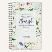 Wildblume Aquarellschrift Personalisiert Notizblock (Vorderseite)