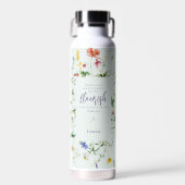 Wildblume Aquarellschrift Personalisiert Trinkflasche (Vorne)