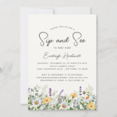 Wildblume Aquarellsip und Babydusche Einladung (Vorderseite)