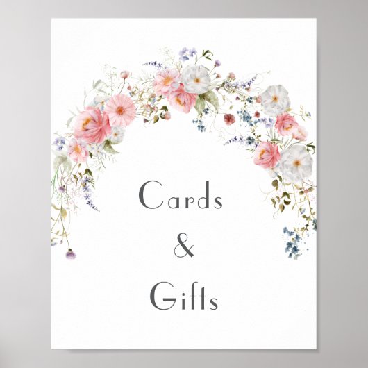 Wildblume Arc Pink White Wedding Cards & Gifts Poster (Vorne)