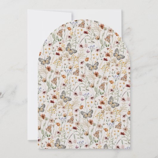 Wildblume Arch Abschluss Einladung (Rückseite)