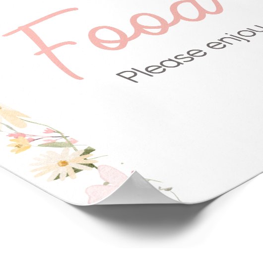 Wildblume Arch Baby in Bloom Baby Dusche Nahrung Poster (Ecke)