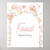 Wildblume Arch Baby in Bloom Baby Dusche Nahrung Poster (Vorne)