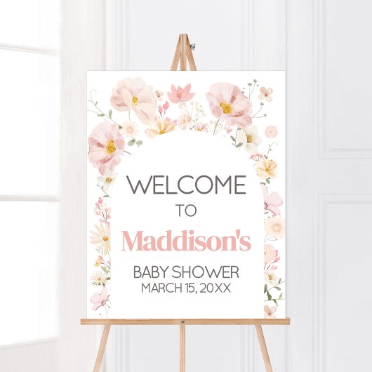 Wildblume Arch Baby in Bloom Baby Dusche Willkomme Poster