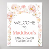 Wildblume Arch Baby in Bloom Baby Dusche Willkomme Poster (Vorne)