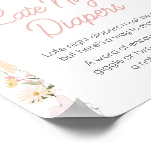 Wildblume Arch Baby in Bloom Spate Night Diapers Poster (Ecke)