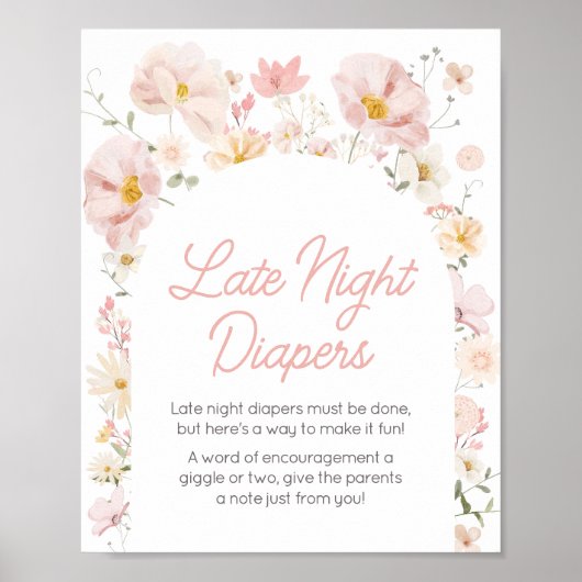 Wildblume Arch Baby in Bloom Spate Night Diapers Poster (Vorne)