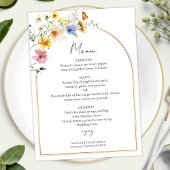 Wildblume Arch | Boho Foto Wedding Menu Card Einladung