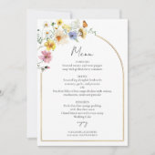 Wildblume Arch | Boho Foto Wedding Menu Card Einladung (Vorderseite)