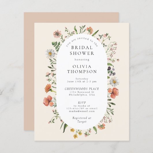 Wildblume Arch Brautparty (Vorne/Hinten)