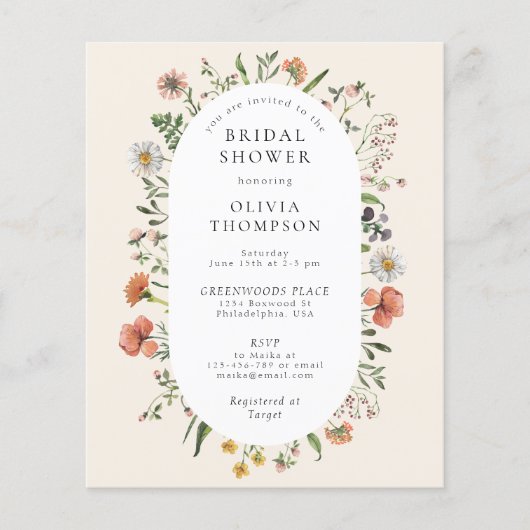 Wildblume Arch Brautparty (Vorderseite)