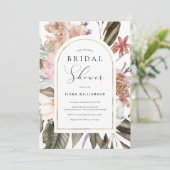 Wildblume Arch Brautparty Einladung (Stehend Vorderseite)