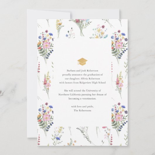 Wildblume Arch Foto Abschluss Ankündigung (Rückseite)