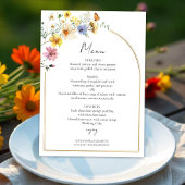Wildblume Arch Gold | Boho Wedding Menu Card Einladung