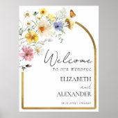 Wildblume Arch Gold | Boho Wedding Welcome Sign Poster (Vorne)