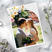 Wildblume Arch Gold Frame | Boho Foto Wedding Einladung